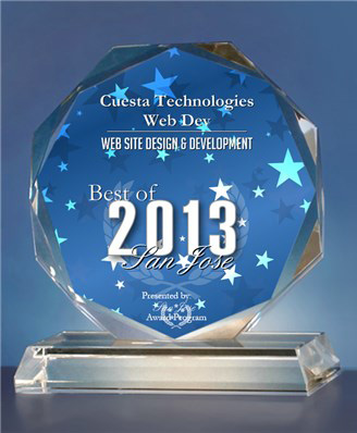 Best of San Jose Award in the Web Site Design & Development category in 2012 & 2013